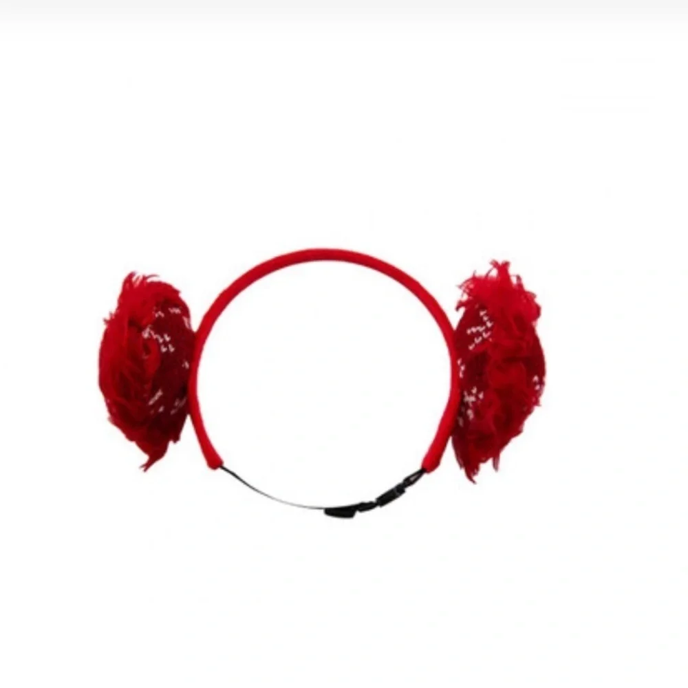 New Outward Hound Dog Holiday Ear Muffs Red Christmas Size Medium/Large NWT